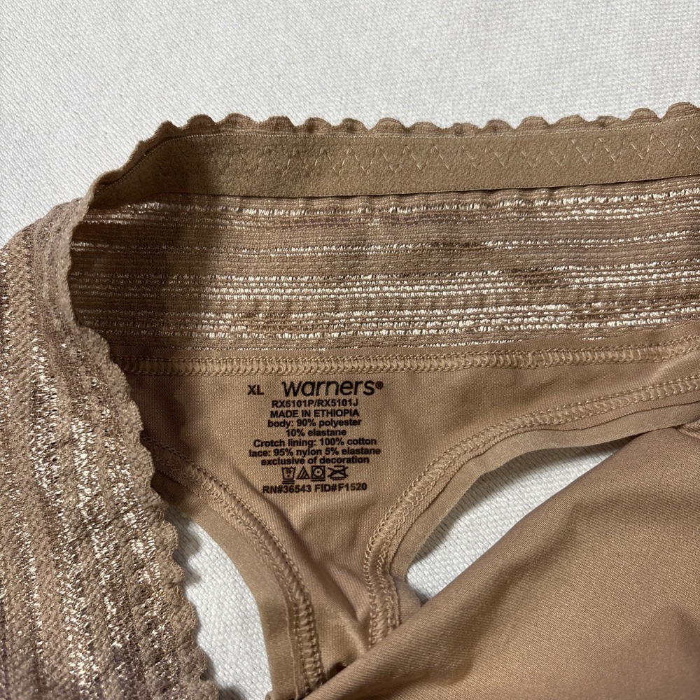 NEW Warners No Pinching No Problems Lace Thong RX5101J Women's Size XLarge 8 - Picture 3 of 4